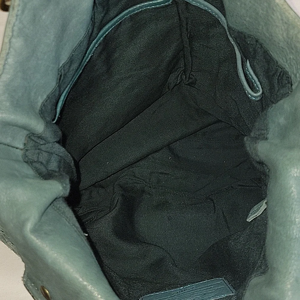 Fossil Teal Woven Hobo with Stud and Ring Accents